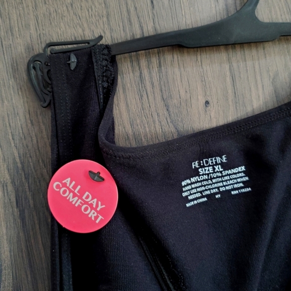 Re-Define Shapewear Cami Size XL New with Tags BLACK NWT Bra - Picture 5 of 10